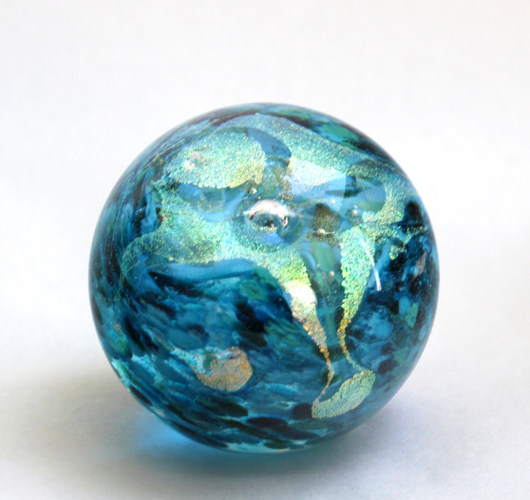 DB-789 Paperweight - Teal Dichroic $58 at Hunter Wolff Gallery
